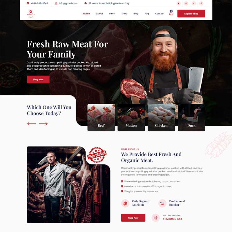 html5模板有机肉类食品宣传网站前端响应式网页模板源码