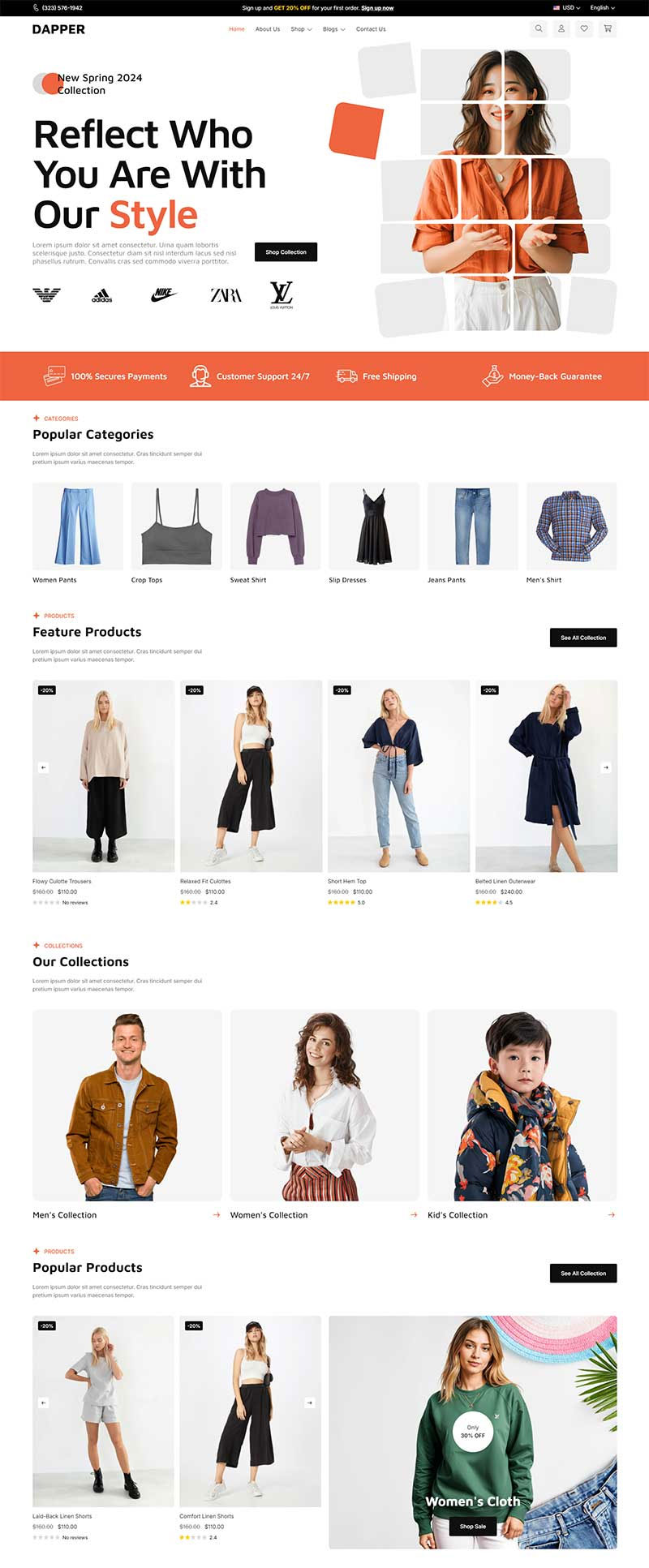 html5模板时尚女装服饰商城前端CSS3响应式网页模板源码插图