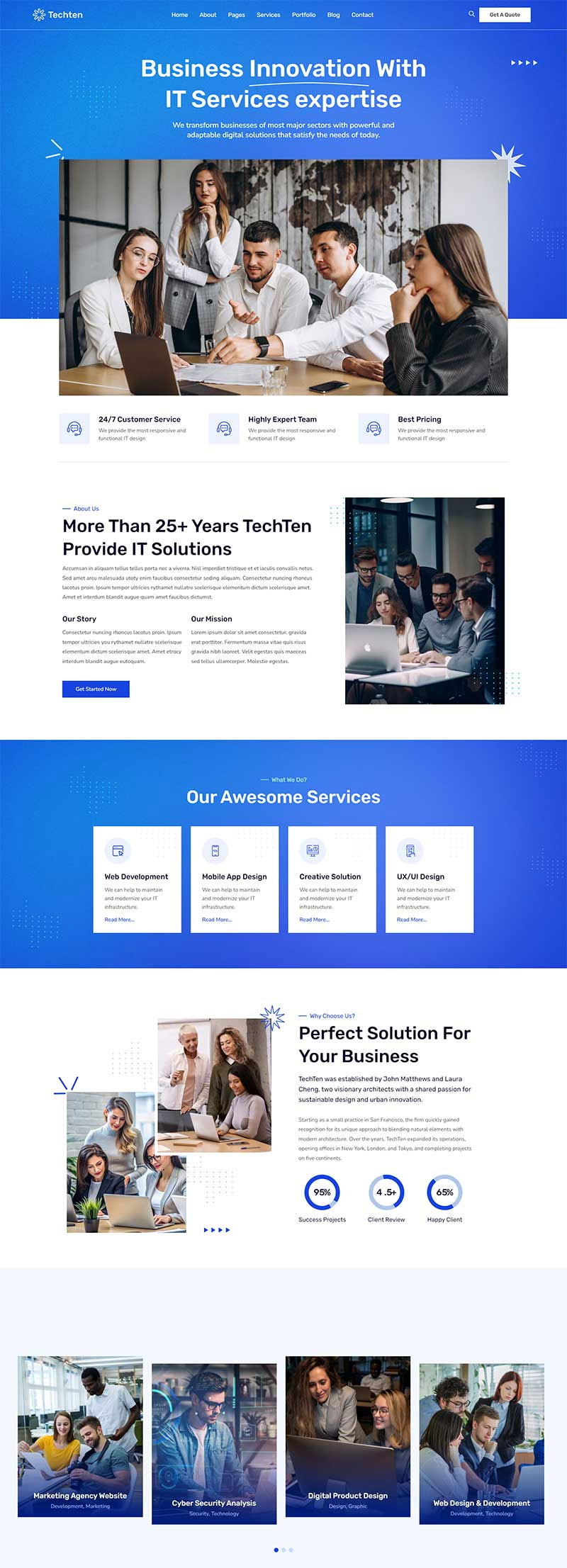html5模板创新IT服务公司前端响应式静态网页模板源码插图