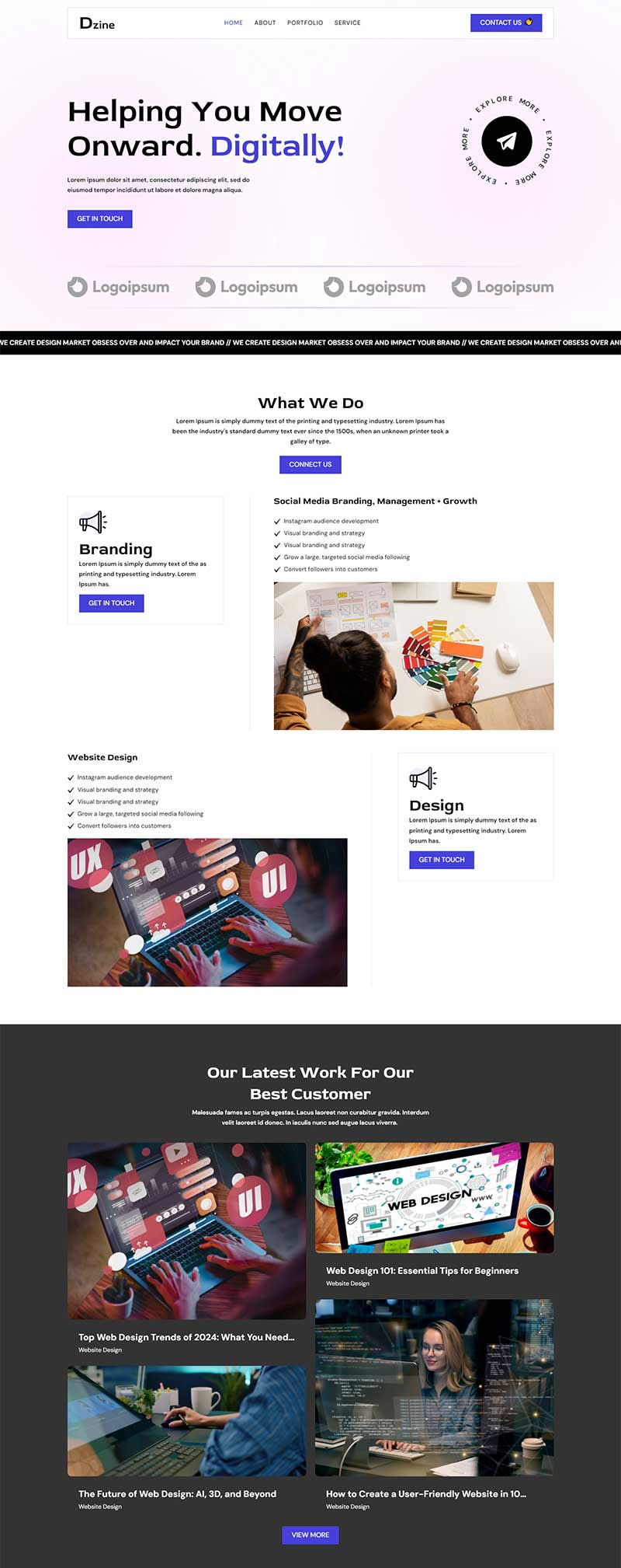 html5模板数字化品牌宣传服务公司静态响应式网站模板源码插图