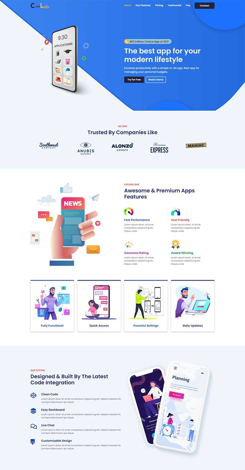 html5模板APP软件应用程序前端静态响应式网页模板源码插图
