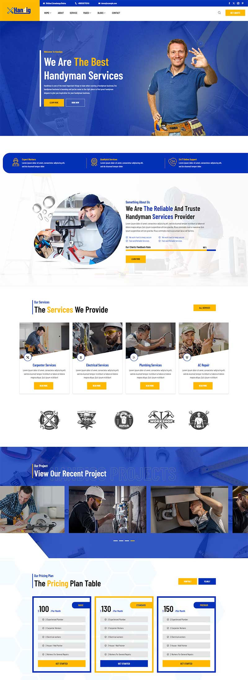HTML5模板杂工技术服务前端静态响应式网页模板源码插图 HTML5模板杂工技术服务前端静态响应式网页模板源码插图