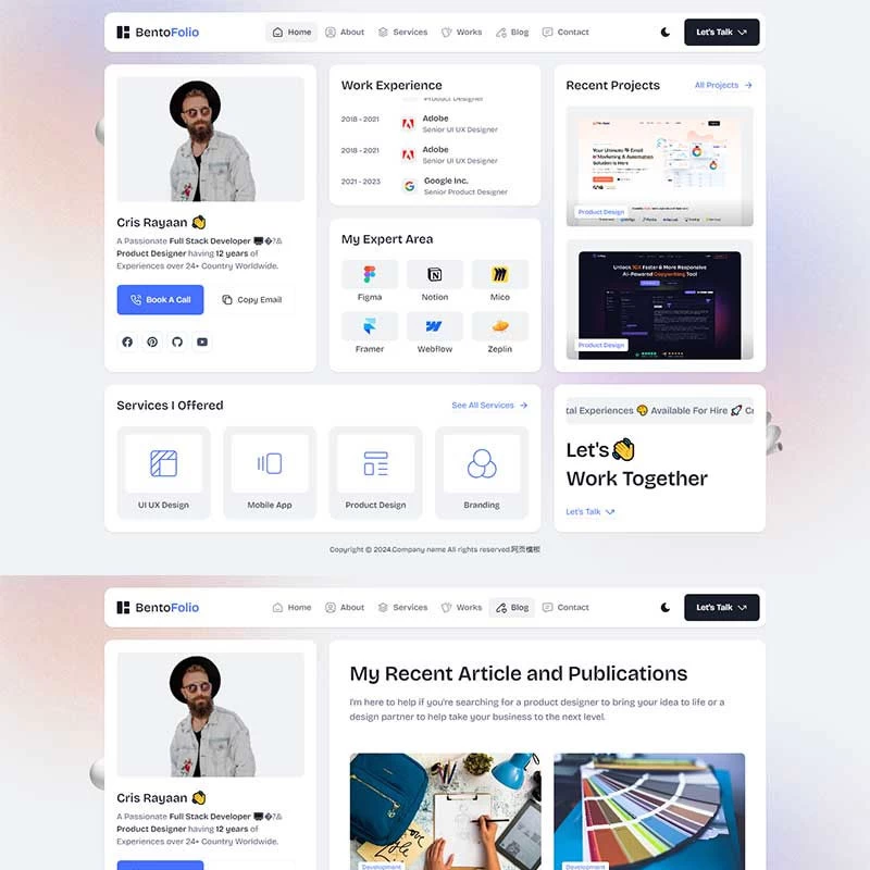 html5模板产品设计师个人简历展示前端响应式网站模板源码