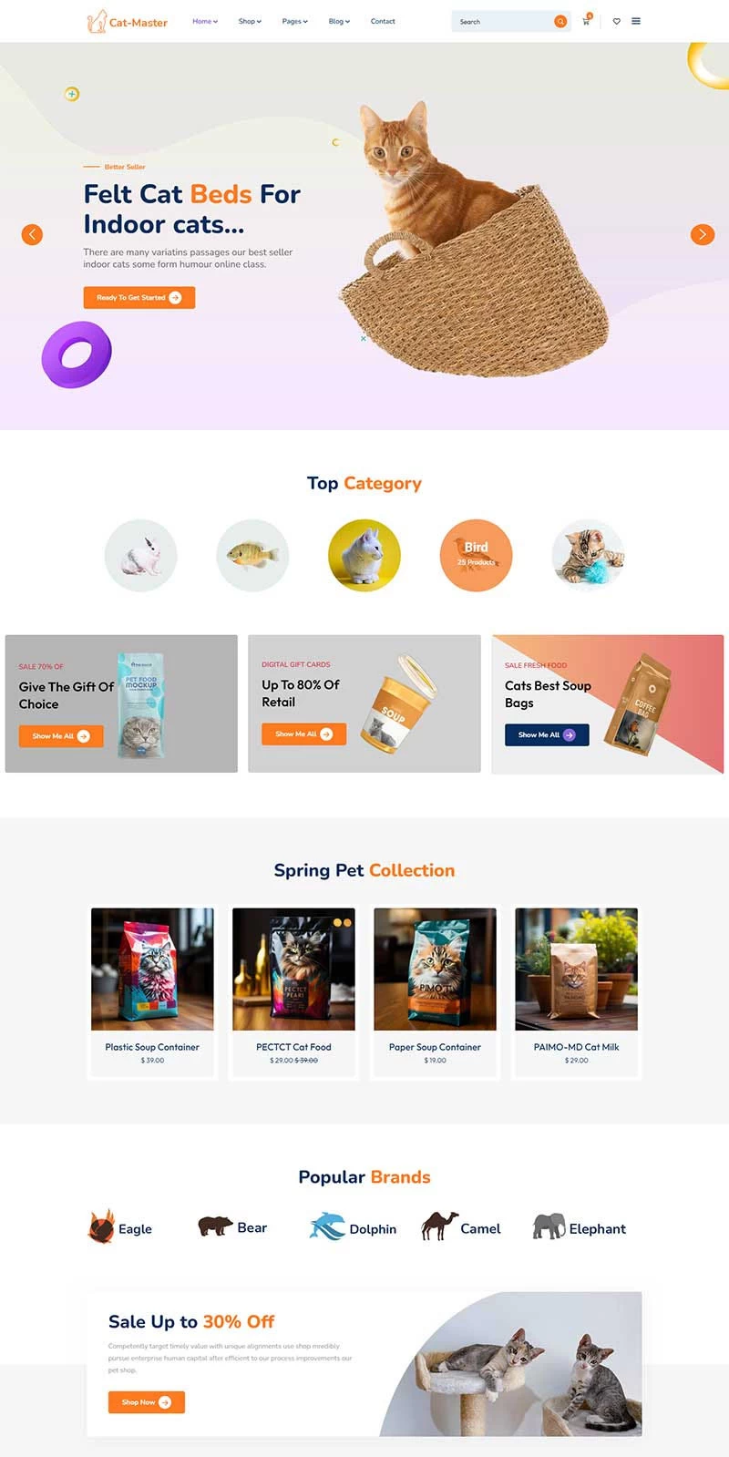 宠物猫粮在线购物服务网站模板预览图1