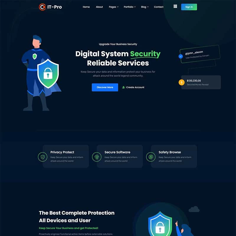 html5模板数字系统安全服务公司响应式网站模板源码