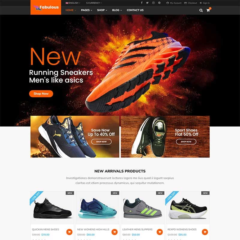 html5模板运动跑鞋商城前端静态响应式网页模板源码