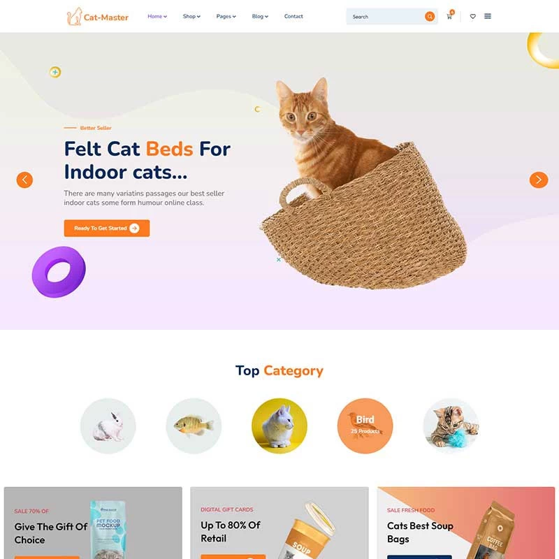 HTML5模板宠物猫粮狗粮商城网站前端静态响应式模板源码