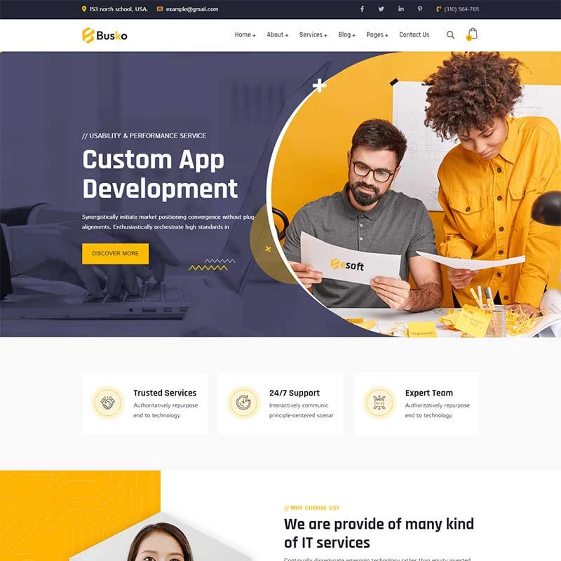 HTML5模板IT解决方案服务响应式网站模板源码