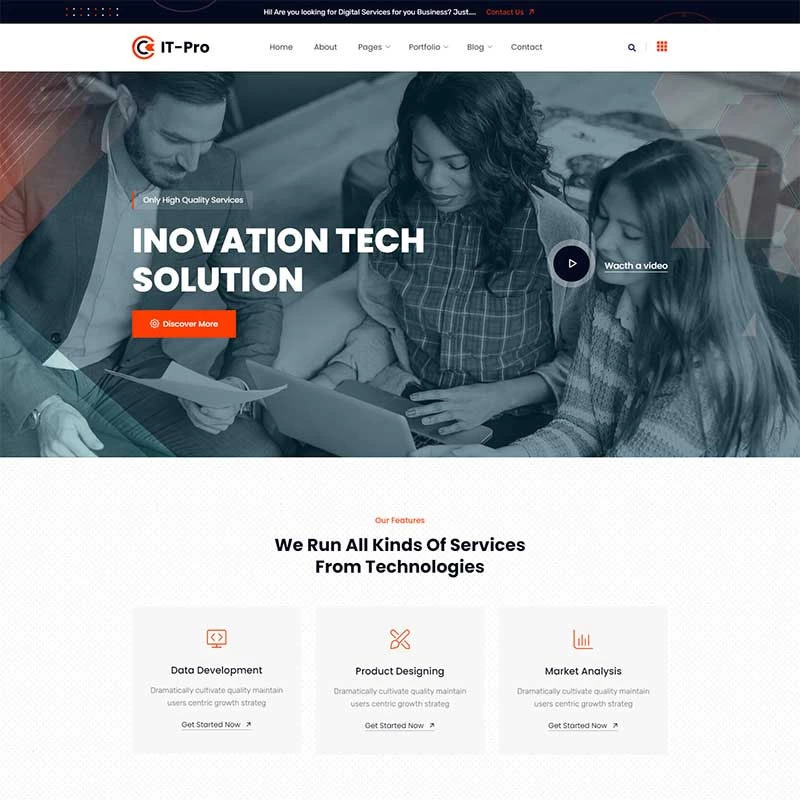 HTML5创新技术解决服务公司前端静态响应式网站模板源码