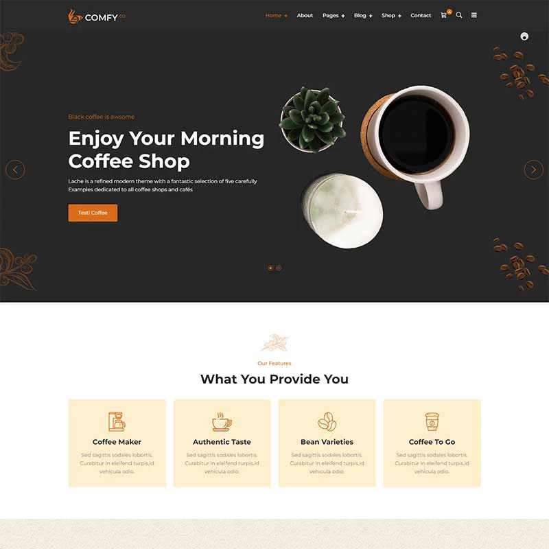 html5模板现代主题咖啡店响应式网站模板源码
